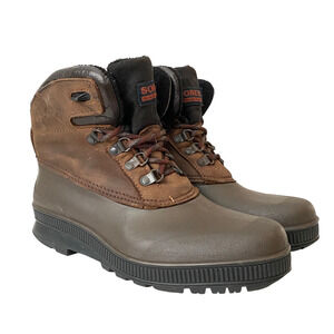 Sorel Kaufman Womens Winter Duck Boots 11 Rubber Leather Insulated Fleece Liner